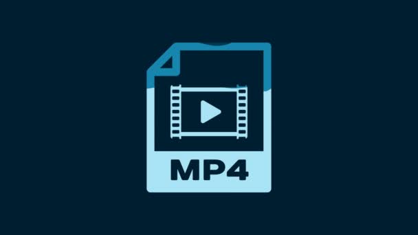 White Mp4 File Document Download Mp4 Button Icon Isolated Blue — Stockvideo