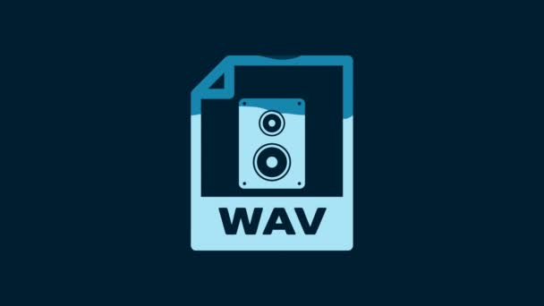 White Wav File Document Download Wav Button Icon Isolated Blue — Video Stock