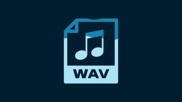 White Wav File Document Download Wav Button Icon Isolated Blue — Vídeos de Stock