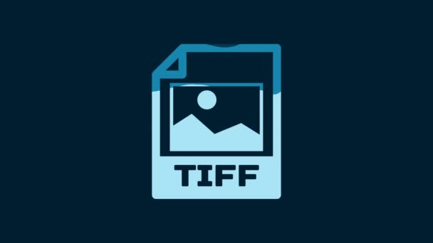 White Tiff File Document Download Tiff Button Icon Isolated Blue — Stockvideo