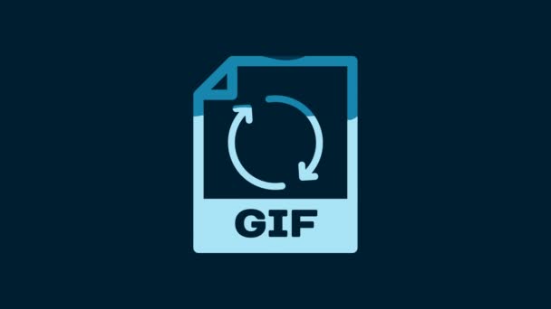 White Gif File Document Download Gif Button Icon Isolated Blue — Stock video