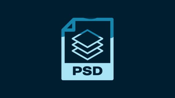 White Psd File Document Download Psd Button Icon Isolated Blue — Video Stock