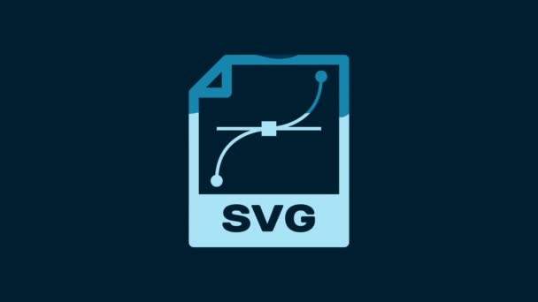 ホワイトSvgファイル文書 青色の背景に隔離されたSvgボタンアイコンをダウンロードします Svgファイルのシンボル 4Kビデオモーショングラフィックアニメーション — ストック動画