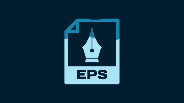 White Eps File Document Download Eps Button Icon Isolated Blue — Vídeo de Stock