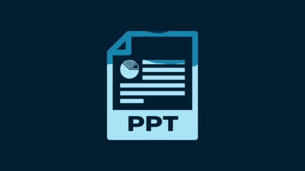White Ppt File Document Download Ppt Button Icon Isolated Blue — Wideo stockowe