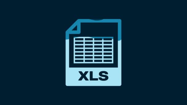 White Xls File Document Download Xls Button Icon Isolated Blue — Video Stock