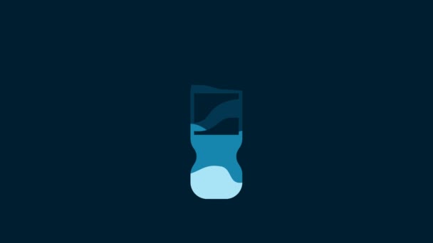 White Bottle Water Icon Isolated Blue Background Soda Aqua Drink — 비디오