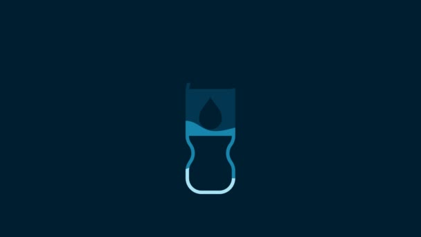 White Bottle Water Icon Isolated Blue Background Soda Aqua Drink — 비디오