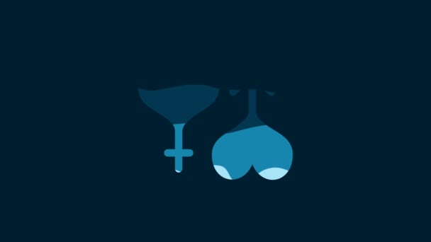 White Male Female Symbol Heart Icon Isolated Blue Background Gender — Stockvideo