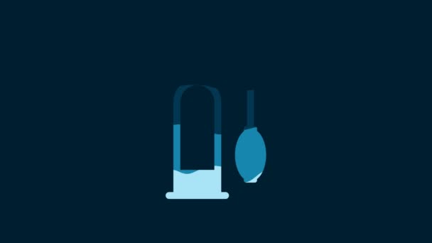 White Penis Pump Icon Isolated Blue Background Penis Enlarger Sex — Video Stock