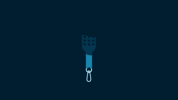 White Spanking Paddle Icon Isolated Blue Background Fetish Accessory Sex — 비디오