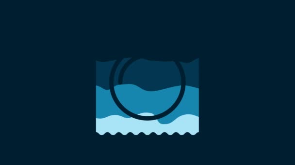 パッケージの白コンドーム青い背景に隔離された安全なセックスアイコン 安全な愛のシンボル 男性のための避妊法 4Kビデオモーショングラフィックアニメーション — ストック動画
