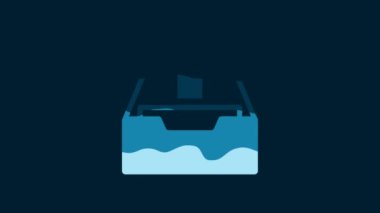 White Upload inbox icon isolated on blue background. Extract files from archive. 4K Video motion graphic animation.