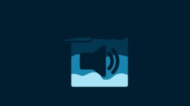 White WMA file document. Download wma button icon isolated on blue background. WMA file symbol. Wma music format sign. 4K Video motion graphic animation.