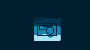 White BMP file document. Download bmp button icon isolated on blue background. BMP file symbol. 4K Video motion graphic animation.