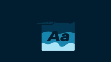 White OTF file document. Download otf button icon isolated on blue background. OTF file symbol. 4K Video motion graphic animation.