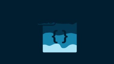 White CSS file document. Download css button icon isolated on blue background. CSS file symbol. 4K Video motion graphic animation.