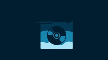 White WMA file document. Download wma button icon isolated on blue background. WMA file symbol. Wma music format sign. 4K Video motion graphic animation.