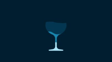 White Fragile broken glass symbol for delivery boxes icon isolated on blue background. 4K Video motion graphic animation.