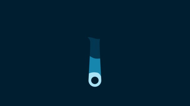 White Wrench Icon Isolated Blue Background Spanner Repair Tool Service — Stockvideo
