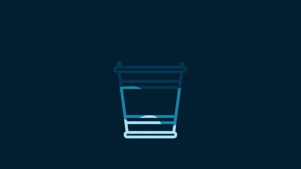 White Bucket Icon Isolated Blue Background Video Motion Graphic Animation — Stock video
