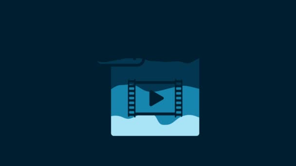White Mp4 File Document Download Mp4 Button Icon Isolated Blue — Stok video