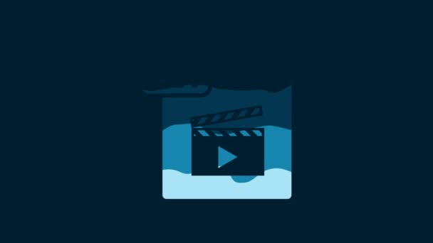 White Mov File Document Download Mov Button Icon Isolated Blue — Vídeo de stock