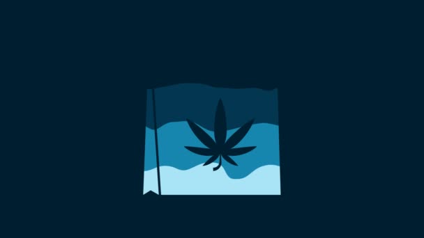 White Shopping Paper Bag Medical Marijuana Cannabis Leaf Icon Isolated — Stockvideo