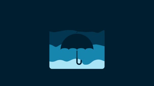 White Delivery Package Umbrella Symbol Icon Isolated Blue Background Parcel — Stock video