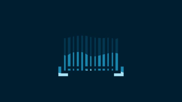 White Barcode Icon Isolated Blue Background Video Motion Graphic Animation — Vídeos de Stock