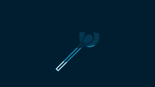 White Burning Match Fire Icon Isolated Blue Background Match Fire — 비디오