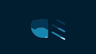White High beam icon isolated on blue background. Car headlight. 4K Video motion graphic animation.