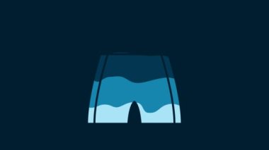 White Boxing short icon isolated on blue background. 4K Video motion graphic animation.