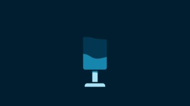 White Punching bag icon isolated on blue background. 4K Video motion graphic animation.