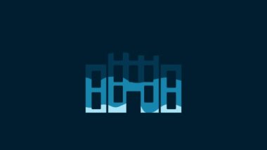White House icon isolated on blue background. Home symbol. 4K Video motion graphic animation.