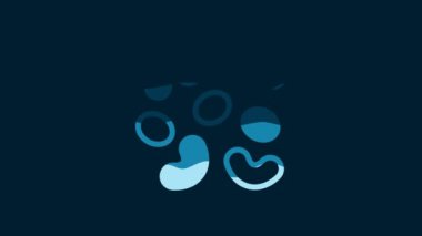 White Jelly candy icon isolated on blue background. 4K Video motion graphic animation.