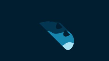 White French baguette bread icon isolated on blue background. 4K Video motion graphic animation.