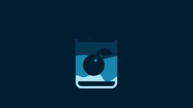 White Jam jar icon isolated on blue background. 4K Video motion graphic animation.