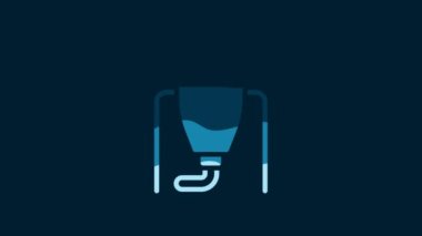 White Beer brewing process icon isolated on blue background. 4K Video motion graphic animation.