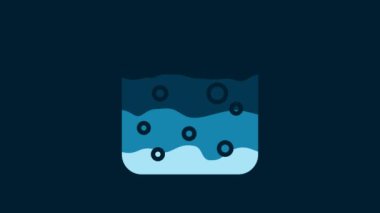 White Beer bubbles icon isolated on blue background. 4K Video motion graphic animation.