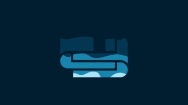 White Towel stack icon isolated on blue background. 4K Video motion graphic animation.