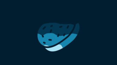 White Bath sponge icon isolated on blue background. Sauna sponge. 4K Video motion graphic animation.