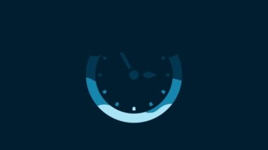 White Sauna clock icon isolated on blue background. Sauna timer. 4K Video motion graphic animation.