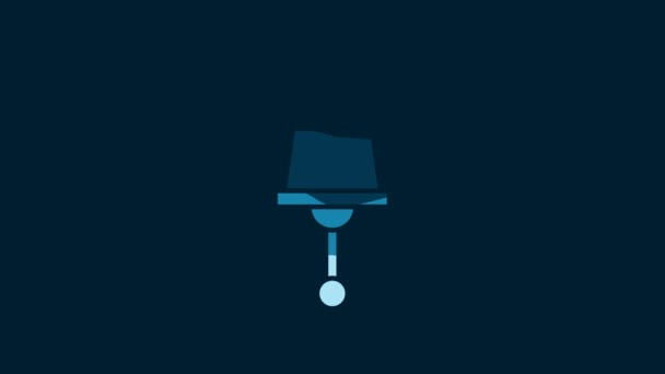 White Ringing Bell Icon Isolated Blue Background Alarm Symbol Service — Vídeos de Stock