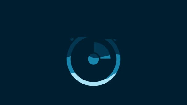 White Stopwatch Icon Isolated Blue Background Time Timer Sign Chronometer — Vídeo de Stock