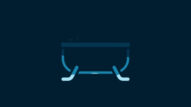 White Bathtub Icon Isolated Blue Background Video Motion Graphic Animation — Vídeo de Stock
