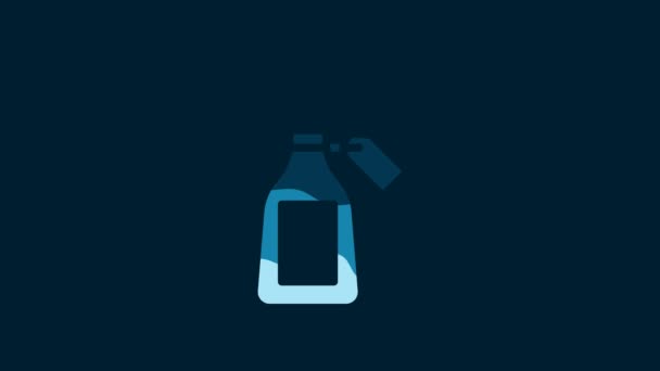 White Essential Oil Bottle Icon Isolated Blue Background Organic Aromatherapy — 비디오