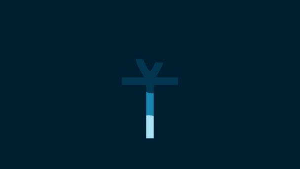 White Cross Ankh Icon Isolated Blue Background Video Motion Graphic — Stock videók