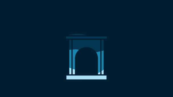 White Muslim Mosque Icon Isolated Blue Background Video Motion Graphic — Stok video