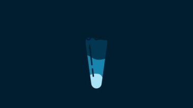 White Hot chili pepper pod icon isolated on blue background. Design for grocery, culinary products, seasoning and spice package, cooking book. 4K Video motion graphic animation.
